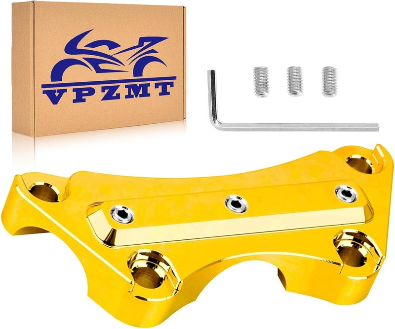 VPZMT Gold Anti-Slip Handlebar Risers 1'' Top Clamp for Harley Davidson Touring/Electra Glide/Road Glide/Street Glide/Road King 1997-2025 Models - Image 1